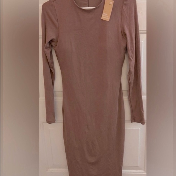 Dresses & Skirts - Popilush Shapewear Elegant Brown Long Sleeve Dress